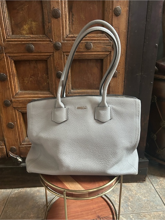 Handbags - Furla Alba Medium gray pebbled Leather in light Onice gray tote